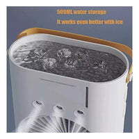 Ventilador Doble De Torre Humidificador Luz Led Enfriador