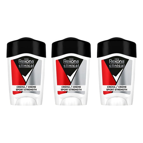 X3 Desodorante Crema Rexona Clinical Sport Strength 48g Men Sport Strength