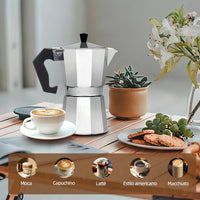 Coffe Italiana Cafetera Gris Italiana 6 Tazas