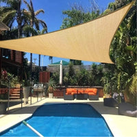 Pack X3 Toldo Vela Triangular 3x3x3 Cubierta Terraza Jardin Beige