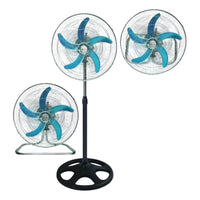 Ventilador Pedestal Ventiladores De Pie Turbo Grande 18puLG 5 50 Cm Negro Metal Plateada