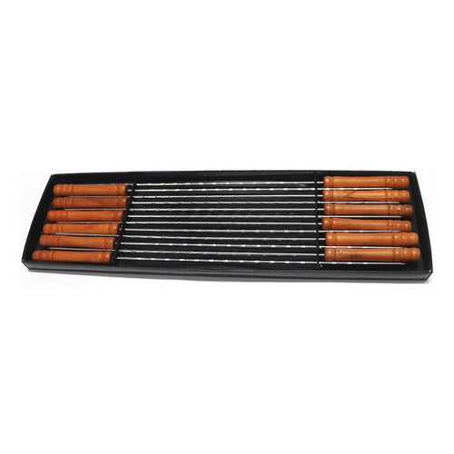 Pack 12 Brochetas Pinchos Anticuchos Asados Fierros Mr. Beef Marrón Liso