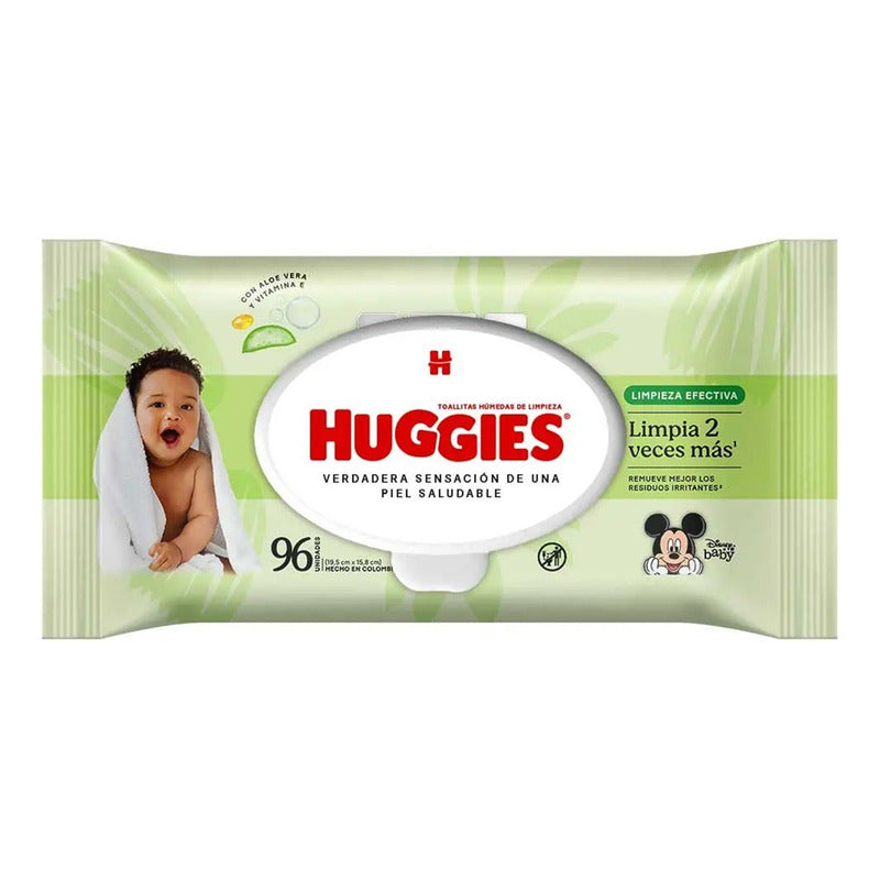 Pack X5 Toallitas Húmedas Huggies 96unid Limpieza Efectiva
