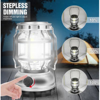 Lampara Multifuncional Camping Recargable Usb Energía Solar Gris