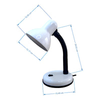 Lampara Escritorio Mesa Cuello Flexible Color De La Estructura Base Fija Blanca