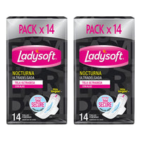 X2 Toallas Higiénicas Nocturna Ladysoft Ultradelgada 14unid