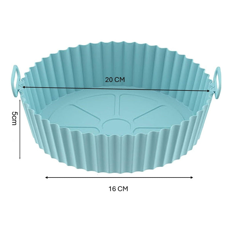 Pack X3 Bandeja Reutilizable Silicona Airfryer Freidora Aire Blanco