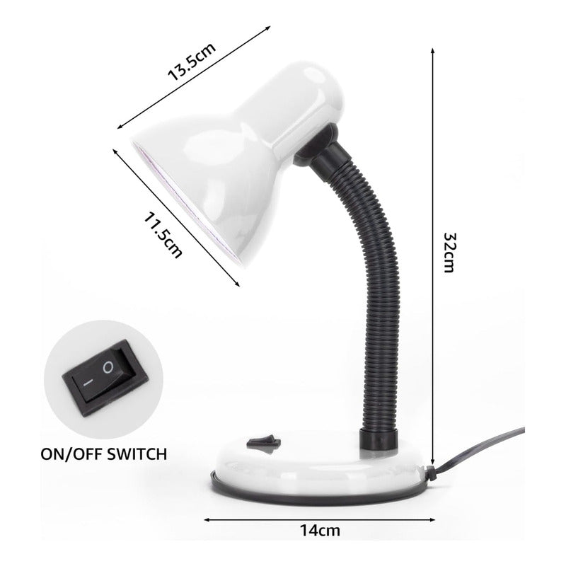 Lampara Escritorio Cuello Flexible Lampara Velador Lectura