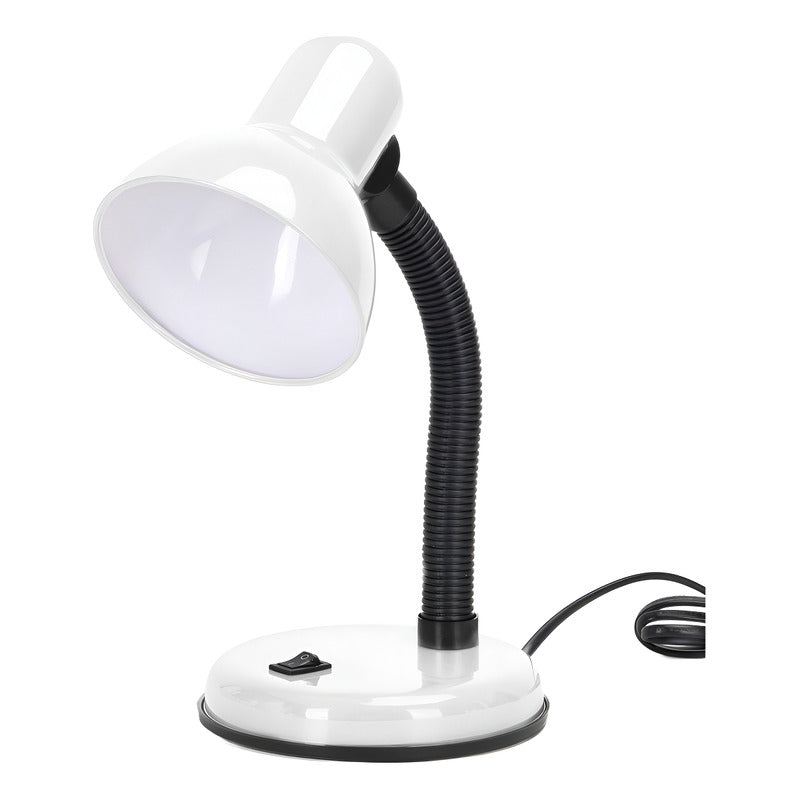 Lámpara Escritorio Cuello Flexible Blanca E27 M&a Blanco
