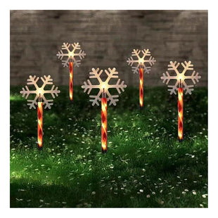 Set X5 Estacas Navidad Luces Navideñas Led Solar Decoración