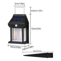 Lámpara Foco Solar Doble Led Sensor De Movimiento Exterior Negro