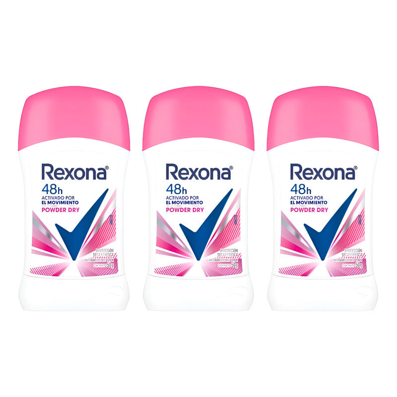 X3 Desodorante Rexona Barra Power Dry 50g Antitranspirante Power Dry