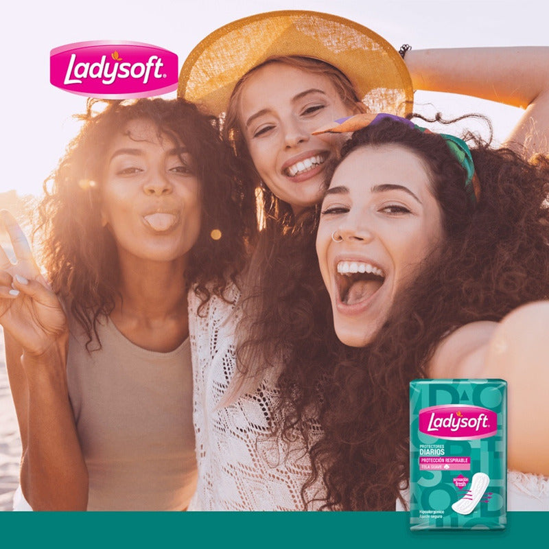 X2 Protectores Diarios Ladysoft Clásicos Tela Suave 100unid